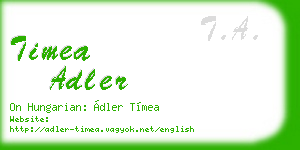 timea adler business card